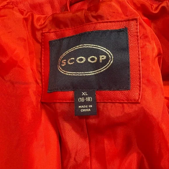 Vibrant Red Leather Jacket for Women - Picture 3 of 13